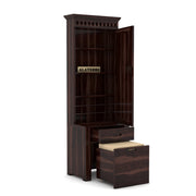 Ythorin Sheesham Wood Dressing Table with Mirror and Drawers (Walnut Finish)