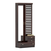 Calvoris Sheesham Wood Dressing Table with Mirror and Drawers (Walnut Finish)