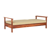 Jorenthis Sheesham Wood Divan with Mattress (Honey Finish)