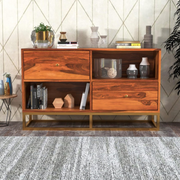 Zevaris Sheesham Wood Cabinet and Sideboard (Honey Finish)