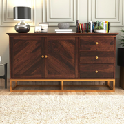 Yevrin Sheesham Wood Cabinet and Sideboard (Walnut Finish)