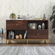 Zevaris Sheesham Wood Cabinet and Sideboard (Walnut Finish)