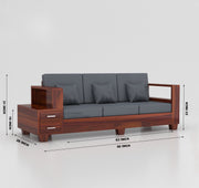 Zephorin 5 Seater Solid Wood Sofa (Honey Finish)