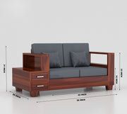 Zephorin 2 Seater Solid Wood Sofa (Honey Finish)