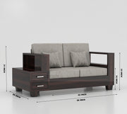 Zephorin 6 Seater Solid Wood Sofa (Walnut Finish)