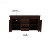 Norvith Sheesham Wood Cabinet and Sideboard (Walnut Finish)