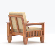 Ylthor 5 Seater Solid Wood Sofa (Honey Finish)