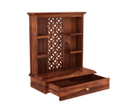 Thalvion Sheesham Wood Home Temple (Honey Finish)