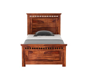 Luveris Sheesham Wood Single Bed Without Storage (Honey Finish)