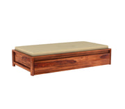 Elthorn Sheesham Wood Storage Divan with Mattress (Honey Finish)