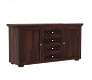 Travorin Sheesham Wood Cabinet and Sideboard (Walnut Finish)