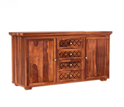 Travorin Sheesham Wood Cabinet and Sideboard (Honey Finish)