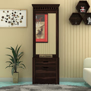 Ythorin Sheesham Wood Dressing Table with Mirror and Drawers (Walnut Finish)