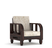 Xenthor 6 Seater Solid Wood Sofa (Walnut Finish)
