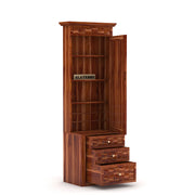 Alvethis Sheesham Wood Dressing Table with Mirror and Drawers (Honey Finish)