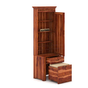 Ythorin Sheesham Wood Dressing Table with Mirror and Drawers (Honey Finish)