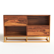 Zevaris Sheesham Wood Cabinet and Sideboard (Honey Finish)
