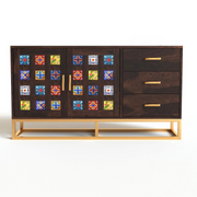Xenthoris Sheesham Wood Cabinet and Sideboard (Walnut Finish)