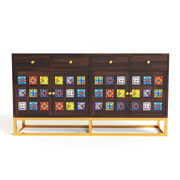 Ulexis Sheesham Wood Cabinet and Sideboard (Walnut Finish)
