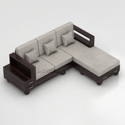 Zephorin 4 Seater Solid Wood Sofa (Walnut Finish)