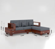 Zephorin 4 Seater Solid Wood Sofa (Honey Finish)