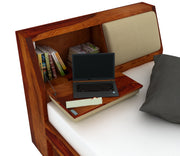 Phaedron Sheesham Wood Single Bed Without Storage (Honey Finish)