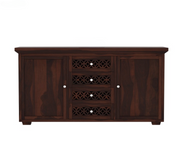 Travorin Sheesham Wood Cabinet and Sideboard (Walnut Finish)
