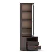 Brendral Sheesham Wood Dressing Table with Mirror and Drawers (Walnut Finish)