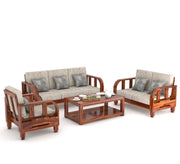 Xenthor 6 Seater Solid Wood Sofa (Honey Finish)