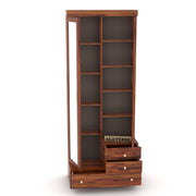 Calvoris Sheesham Wood Dressing Table with Mirror and Drawers (Honey Finish)