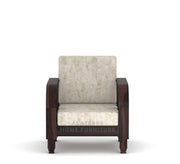 Xenthor 1 Seater Solid Wood Sofa (Walnut Finish)