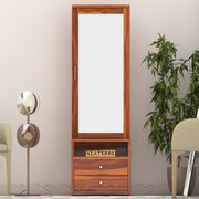 Brendral Sheesham Wood Dressing Table with Mirror and Drawers (Honey Finish)