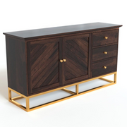 Yevrin Sheesham Wood Cabinet and Sideboard (Walnut Finish)