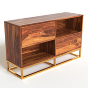 Zevaris Sheesham Wood Cabinet and Sideboard (Honey Finish)