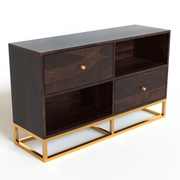 Zevaris Sheesham Wood Cabinet and Sideboard (Walnut Finish)