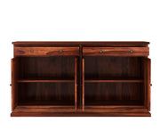 Stendrix Sheesham Wood Cabinet and Sideboard (Honey Finish)
