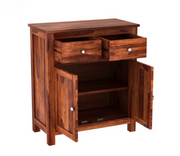 Molvar Sheesham Wood Cabinet and Sideboard (Honey Finish)