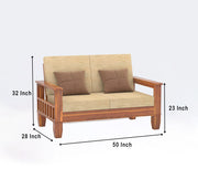 Ylthor 4 Seater Solid Wood Sofa (Honey Finish)