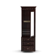 Alvethis Sheesham Wood Dressing Table with Mirror and Drawers (Walnut Finish)