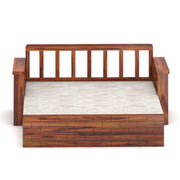 Elventhis Sheesham Wood 3 Seater Sofa Bed With Storage (Honey Finish)