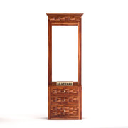 Alvethis Sheesham Wood Dressing Table with Mirror and Drawers (Honey Finish)