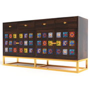 Ulexis Sheesham Wood Cabinet and Sideboard (Walnut Finish)