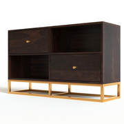 Zevaris Sheesham Wood Cabinet and Sideboard (Walnut Finish)