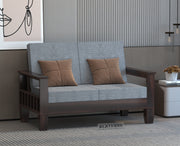 Ylthor 2 Seater Solid Wood Sofa (Walnut Finish)