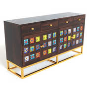 Ulexis Sheesham Wood Cabinet and Sideboard (Walnut Finish)