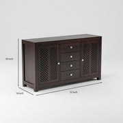 Arvion Sheesham Wood Cabinet and Sideboard (Walnut Finish)