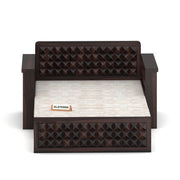Diamond Sheesham Wood 2 Seater Sofa Bed With Storage (Walnut Finish)