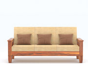 Ylthor 3+2 Seater Solid Wood Sofa (Honey Finish)