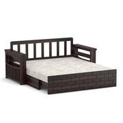 Elventhis Sheesham Wood 3 Seater Sofa Bed With Storage (Walnut Finish)