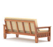 Ylthor 5 Seater Solid Wood Sofa (Honey Finish)